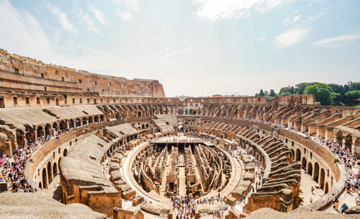 My perspective from the top floor of the Colosseum in Rome