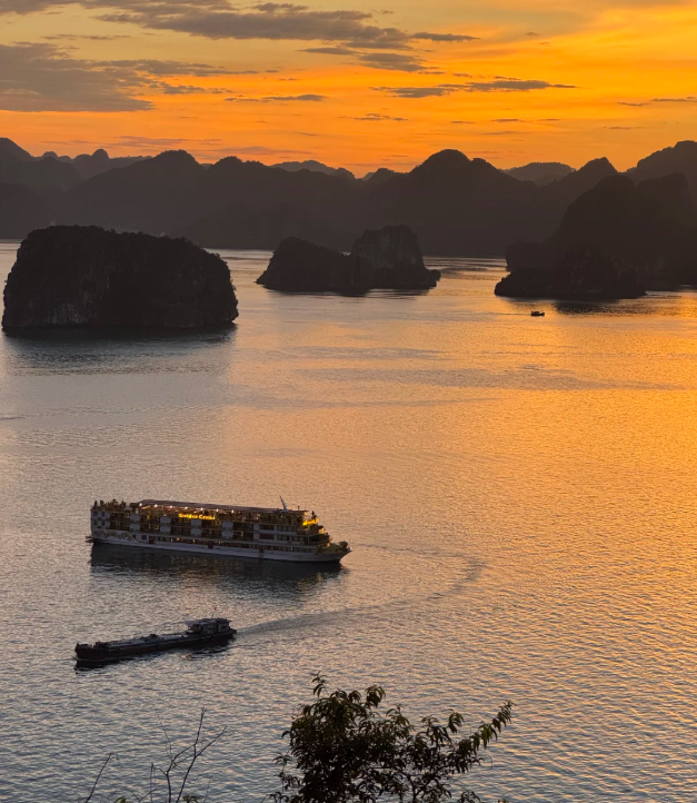 Ha Long Bay - surrounded by limestone islands